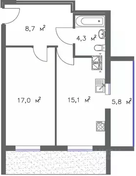 1-к кв. Самарская область, Самара Осетинская ул., 34 (49.55 м)