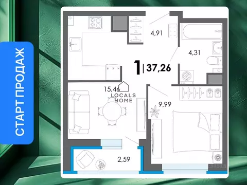 1-к кв. Рязанская область, Рязанский муниципальный округ, с. Дядьково  ...
