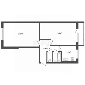 2-к кв. Архангельская область, Архангельск Магистральная ул., 44 (47.1 ...