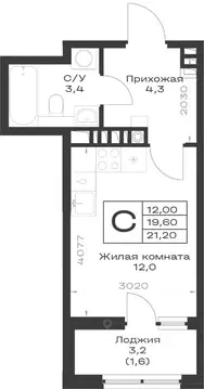 Студия Краснодарский край, Гулькевичи Экосфера жилой комплекс (21.2 м)