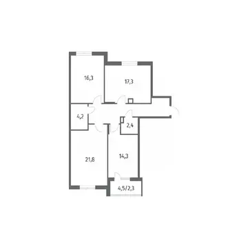 3-к кв. Калининградская область, Гурьевск ул. Имени Романа Руденко, ...