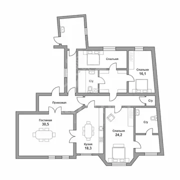 4-комнатная квартира: Москва, 1-й Обыденский переулок, 9/12 (175.6 м)
