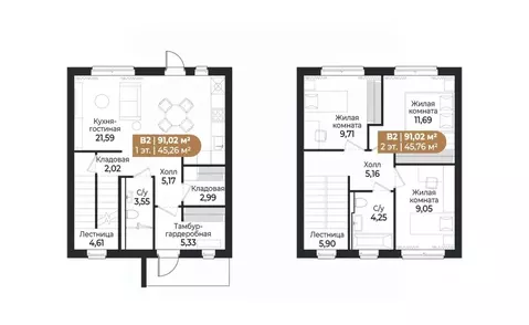Таунхаус в Ленинградская область, Всеволожск ш. Южное (91 м)