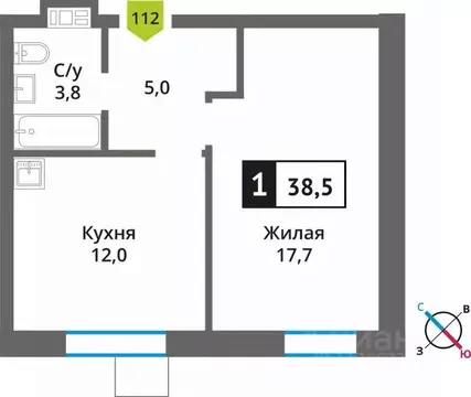 1-к кв. Московская область, Красногорск городской округ, пос. Светлые ...