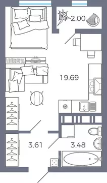 1-к кв. Самарская область, Волжский район, Черноречье с/пос, с. ...