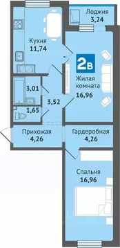 2-к кв. Марий Эл, Медведево городское поселение, Медведево пгт ул. ...