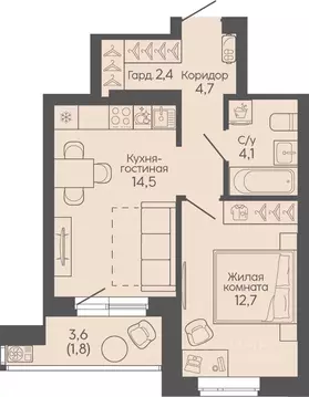 1-к кв. Волгоградская область, Волгоград Трехгорная ул., 27 (40.2 м)