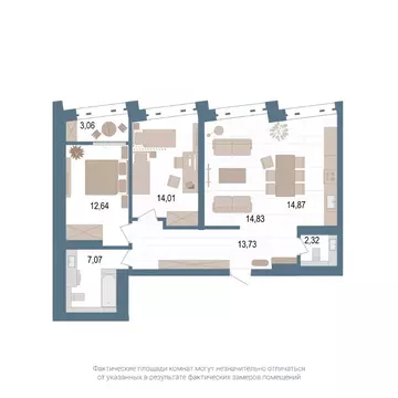 3-к кв. Башкортостан, Уфа ул. Пархоменко, 156Ж (81.0 м)