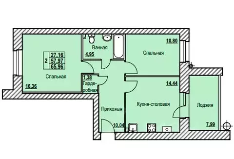 2-к кв. Ярославская область, Ярославль Северный жилрайон, 9-й мкр,  ...