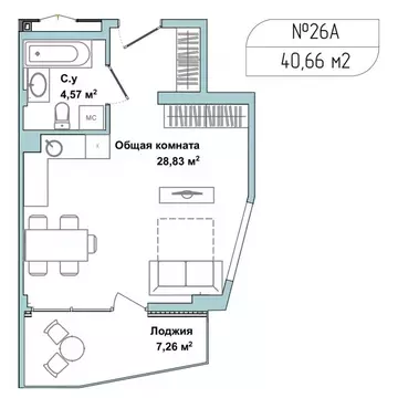 1-к кв. Севастополь ул. Летчиков, 10к4 (39.7 м)