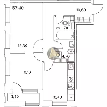 2-комнатная квартира: Санкт-Петербург, Планерная улица, 99 (57.4 м)