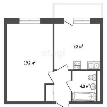 1-комнатная квартира: Анапа, улица Ленина, 180Ак3 (34 м)