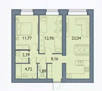 2-к кв. Брянская область, Брянский район, пос. Мичуринский, ...