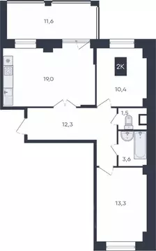2-к кв. Чувашия, Чебоксары ул. Академика РАН Х.М. Миначева, 2 (66.8 м)