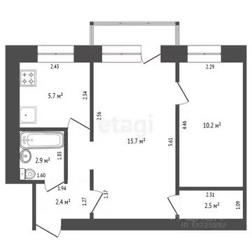 2-к кв. Вологодская область, Вологда Профсоюзная ул., 17 (41.3 м)