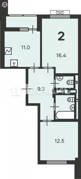 2-комнатная квартира: Москва, Кусковская улица, 12/1 (55 м)