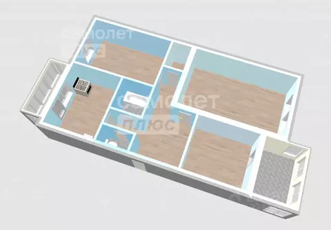 3-к кв. Краснодарский край, Туапсе ул. Калараша, 16 (64.6 м)