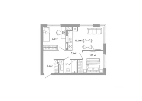 2-к кв. Астраханская область, Астрахань Зеленые кварталы жилрайон,  ...