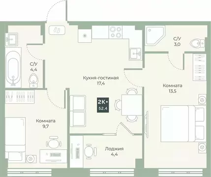 2-к кв. Курганская область, Курган Заозерный жилрайон, 6А мкр, ул. ...