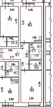 2-комнатная квартира: Ижевск, улица Архитектора П.П. Берша, 15 (47.5 ...