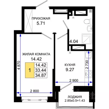 1-к кв. Ростовская область, Ростов-на-Дону Элеваторный пер., 6/3 ...
