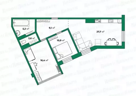3-к кв. Кировская область, Киров Октябрьский проезд, 18 (71.9 м)