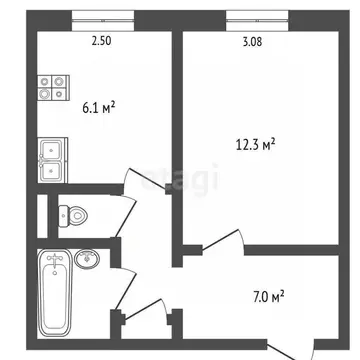 1-к кв. Псковская область, Печоры Индустриальная ул., 6 (29.6 м)