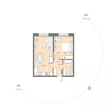 1-к кв. Вологодская область, Вологда Медуницинская ул., 13 (47.8 м)