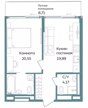 2-комнатная квартира: Республика Крым, Саки, курортный кластер Темпо ...
