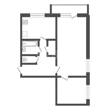 2-к кв. Тульская область, Тула ул. Марата, 196 (41.2 м)