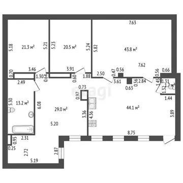 3-комнатная квартира: Санкт-Петербург, Почтамтская улица, 8 (187.7 м)
