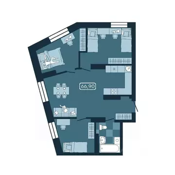 4-к кв. Приморский край, Владивосток ул. Борисенко (66.9 м)