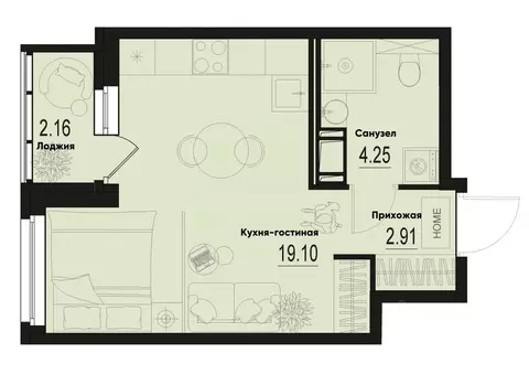 Студия Ленинградская область, Мурино Всеволожский район,  (27.34 м)