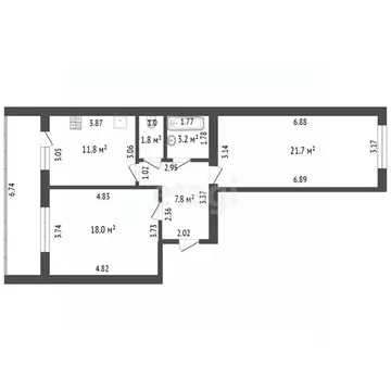 2-к кв. Орловская область, Орел Московское ш., 155А (68.6 м)