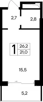 1-к кв. Крым, Евпатория Курортный кв-л,  (26.2 м)