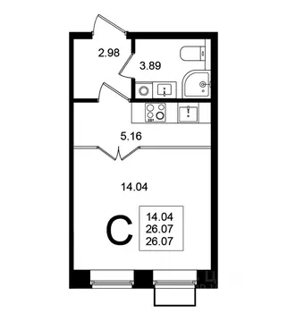 Студия Московская область, Химки Клязьма-Старбеево мкр, Мишино кв-л,  ...