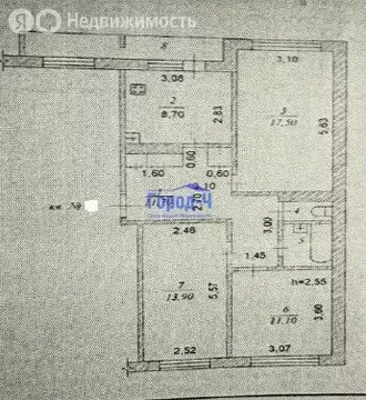 3-комнатная квартира: Чебоксары, улица Ахазова, 11 (67.3 м)