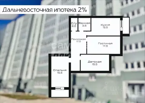 3-к кв. Амурская область, Благовещенский район, с. Чигири ул. ...