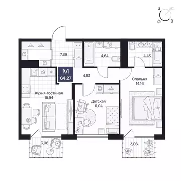 2-к кв. Волгоградская область, Волгоград просп. Имени В.И. Ленина, 59Г ...