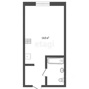Студия Тюменская область, Тюмень ул. 50 лет Октября, 57В (20.5 м)