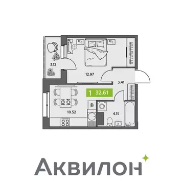 1-к кв. Архангельская область, Северодвинск Аквилон Север жилой ...