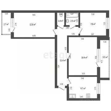 3-к кв. Башкортостан, Стерлитамак Вокзальная ул., 13 (62.0 м)