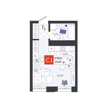 Студия Тульская область, Тула Мясново мкр, Желания жилой комплекс ...