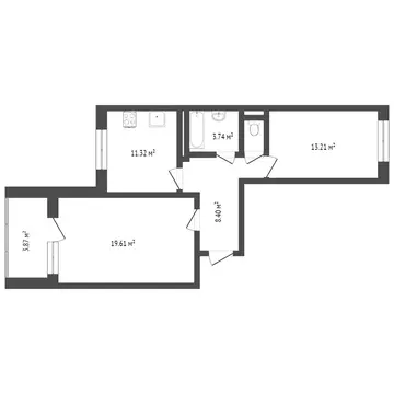 2-комнатная квартира: Воронеж, улица 45-й Стрелковой Дивизии, 226 (58 ...