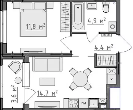 1-к кв. Владимирская область, Владимир Сновицы-Веризино мкр,  (37.6 м)