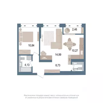 2-к кв. Башкортостан, Уфа ул. Пархоменко, 156Ж (52.3 м)