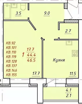 1-к кв. Алтайский край, Новоалтайск Индустриальная ул., 18А (46.5 м)