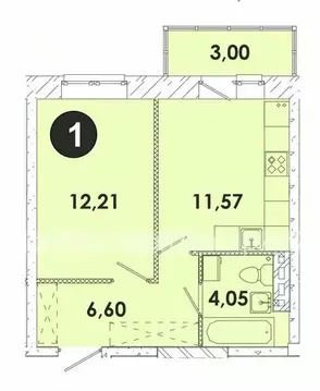 1-к кв. Иркутская область, Иркутский муниципальный округ, пос. ...