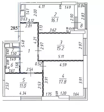 3-комнатная квартира: Красногорск, улица Тенистых Аллей, 3к2 (78 м)