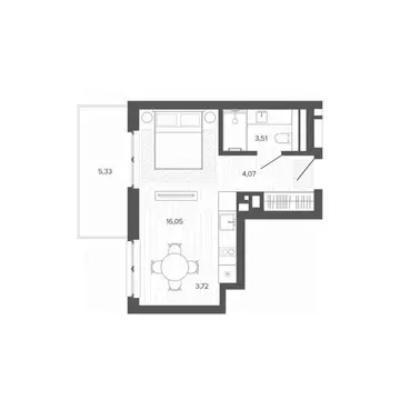 1-к кв. Алтайский край, Барнаул Жилплощадка мкр,  (32.68 м)